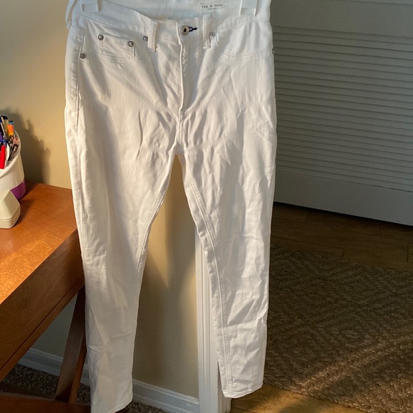 High rise Skinny Rag & Bone White jeans - Picture 1 of 3